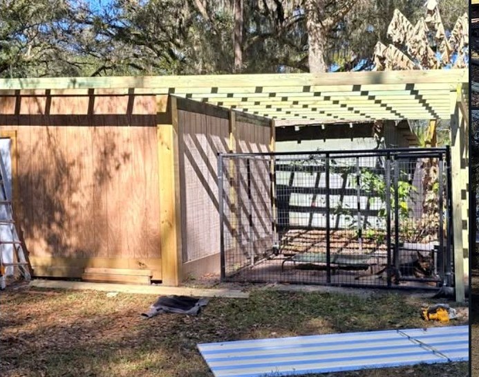 Covered outdoor structure during an expansion project